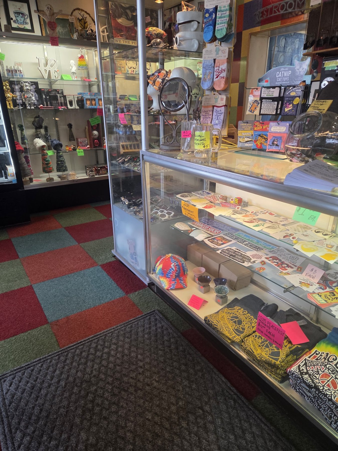 Display case inside the cafe