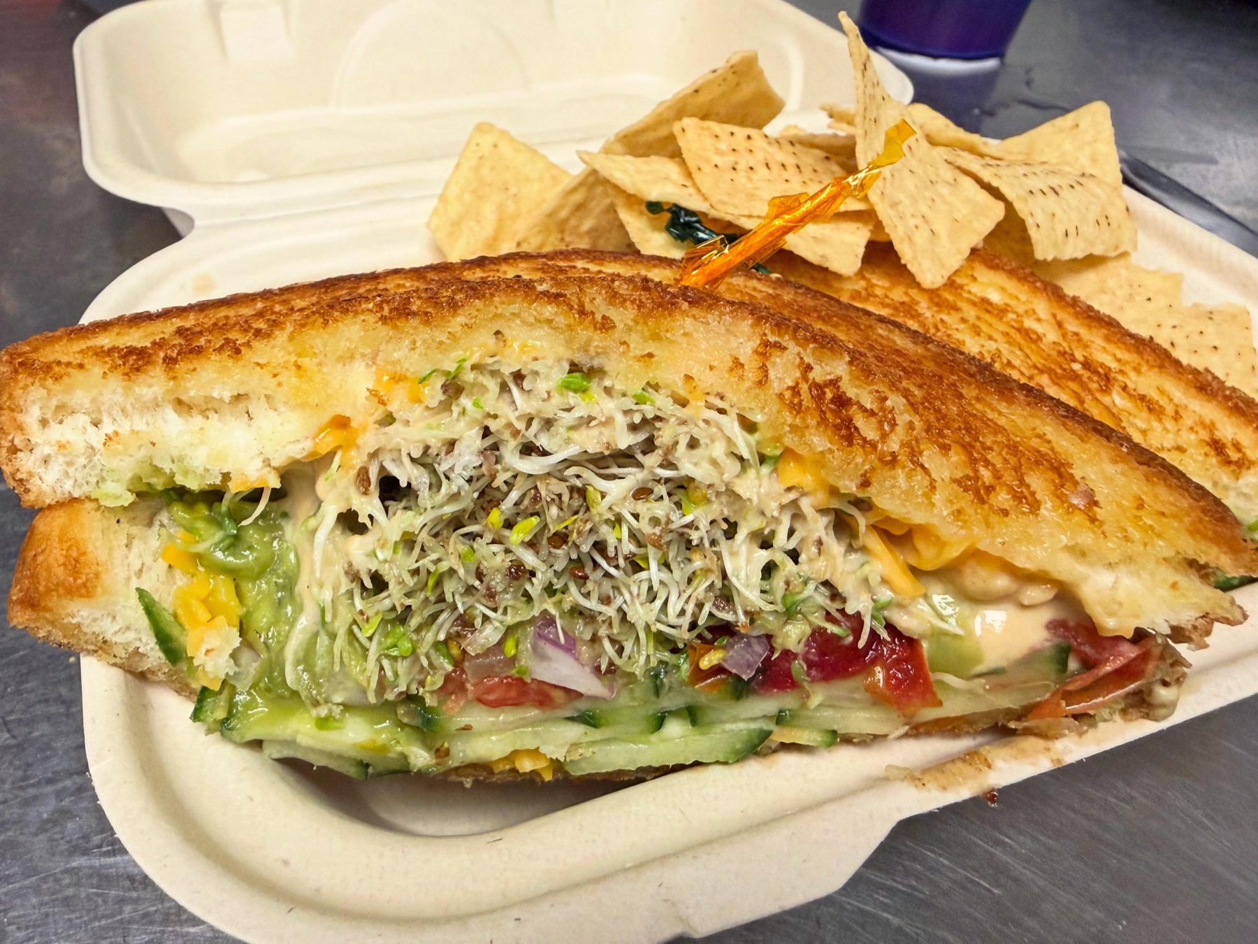 Veggie sandwich with sprouts